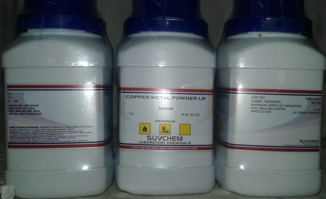 Suvchem Manufacturer And Exporter Of COPPER METAL POWDER LR ELECTROLYTIC