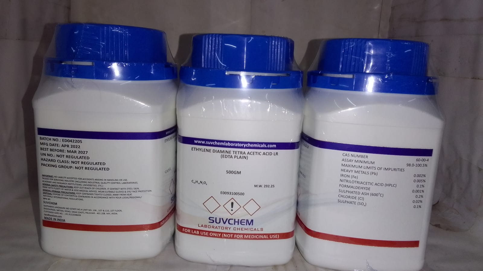 ETHYLENE DIAMINE TETRA ACETIC ACID PLAIN LR (EDTA PLAIN)